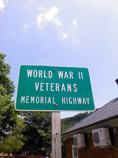 World War II Veterans Memorial Highway Marker