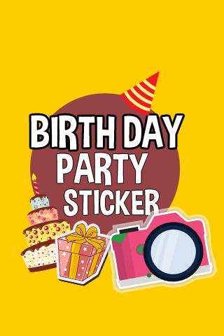 Birthday party sticker
