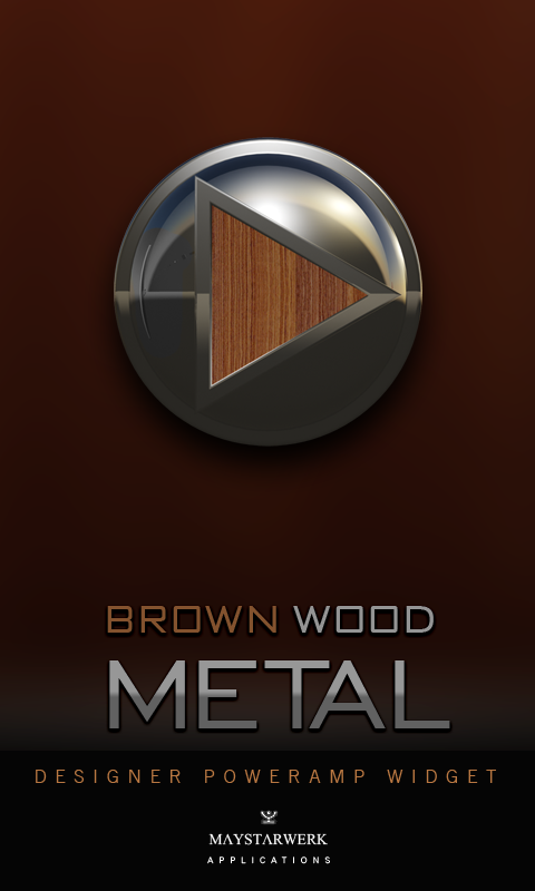 Android application Poweramp Widget Brown Wood Met screenshort