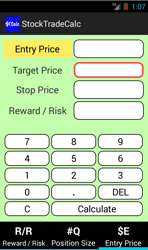 StockTradeCalc Screen 2