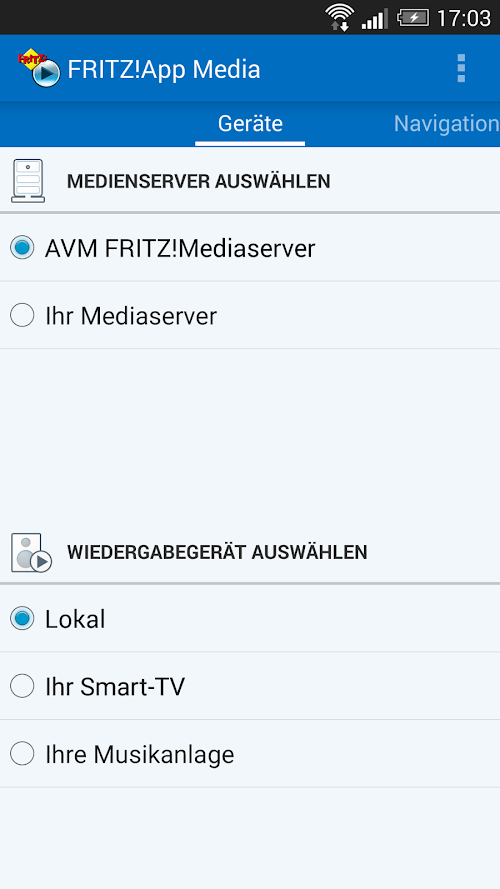 Android application FRITZ!App Media screenshort