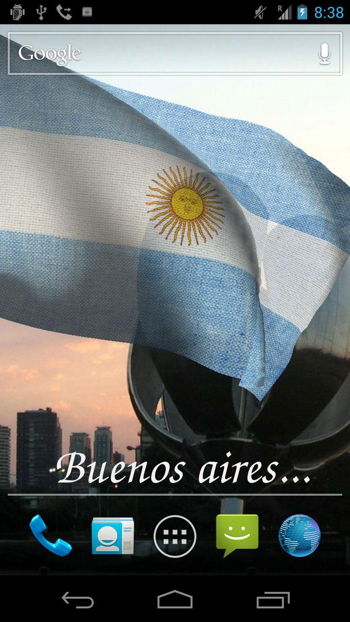 3D Argentina Flag Screen 3