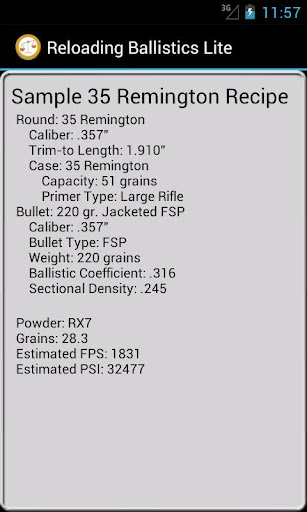 【免費運動App】35 Remington Ballistics Data-APP點子