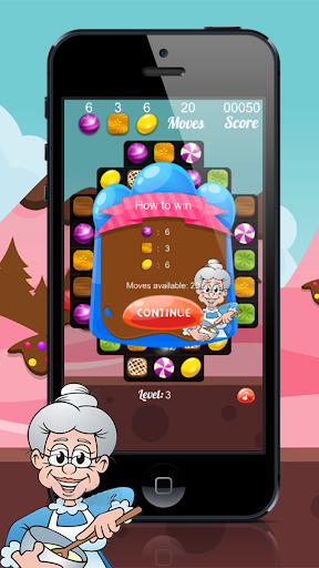 【免費棋類遊戲App】Happy Granny Candy Match 3-APP點子