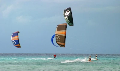 Kitesurfing near Cozumel beaches offers thrills on the water and in the air. 