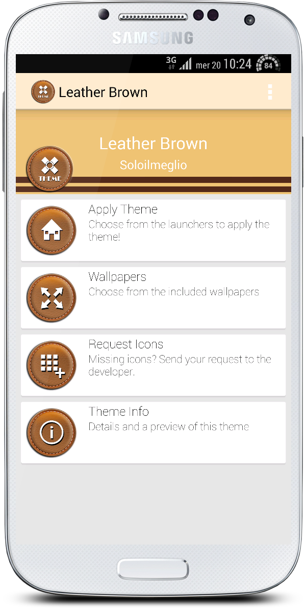 Leather Brown Theme Screen 3