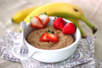 Healthy Single-Serving Peanut Butter Banana Microwave Cake