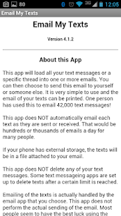   Email My Texts- screenshot thumbnail   