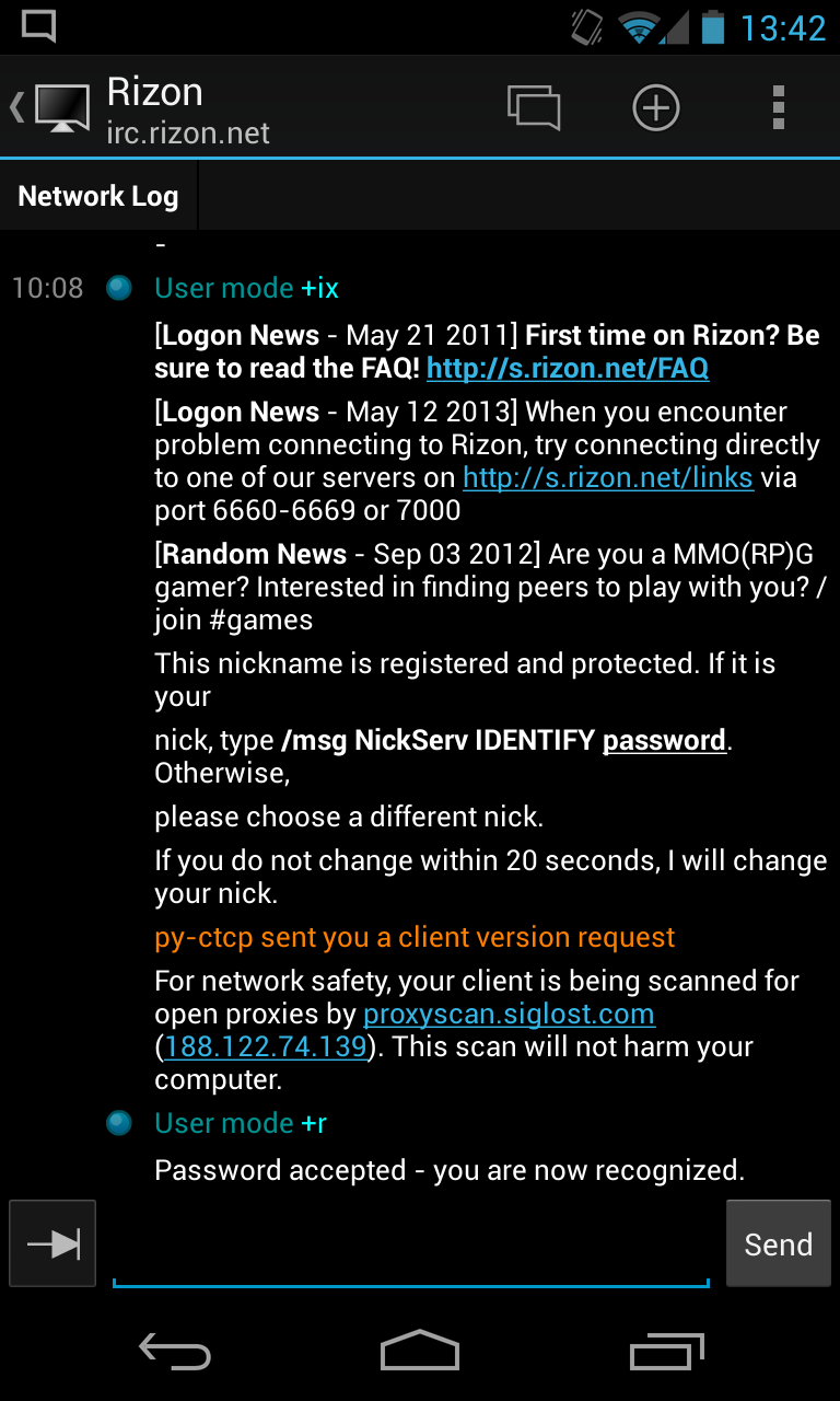 liteIRC Screen 2