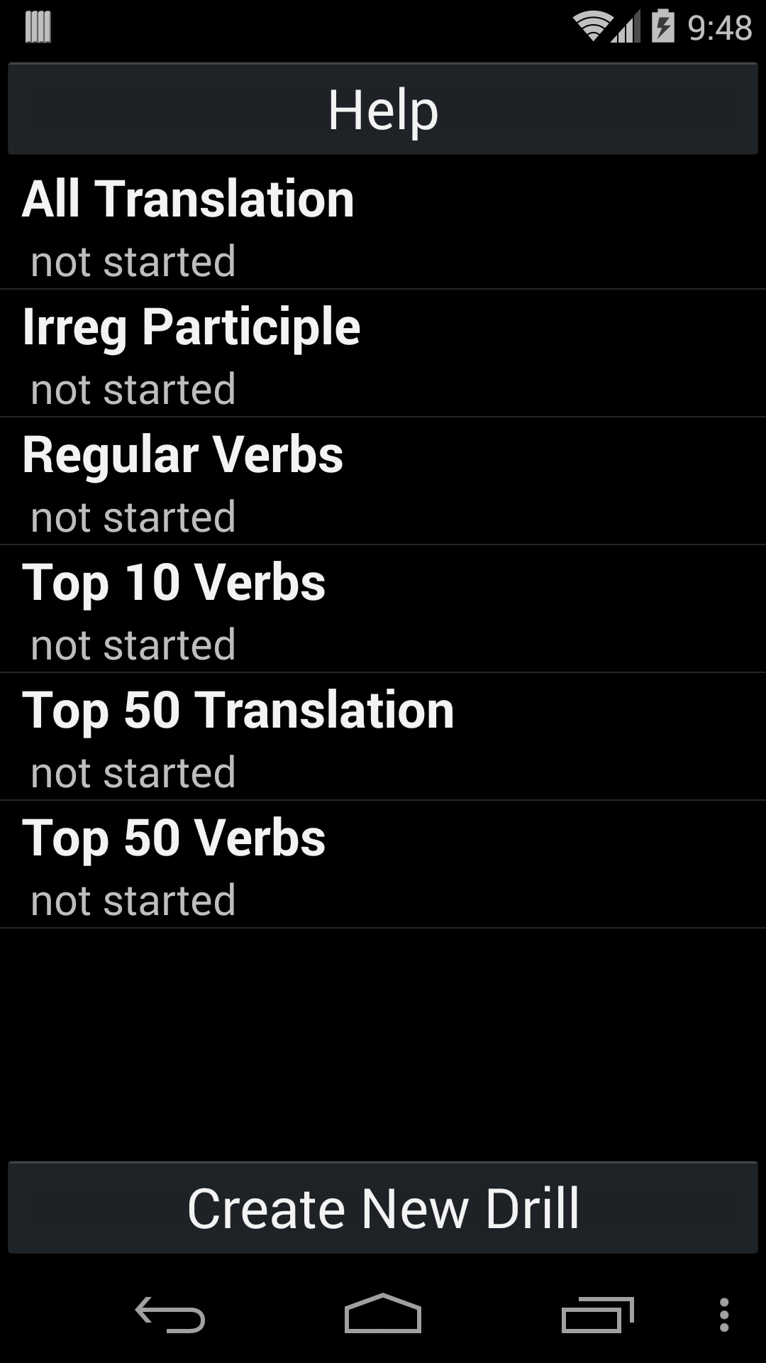 Android application Portuguese Verb Trainer Pro screenshort