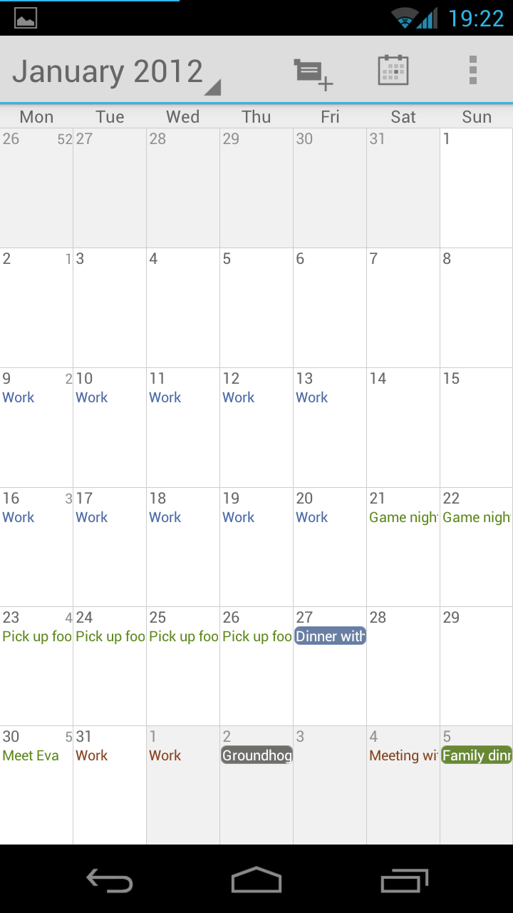Calendar Droid Screen 2