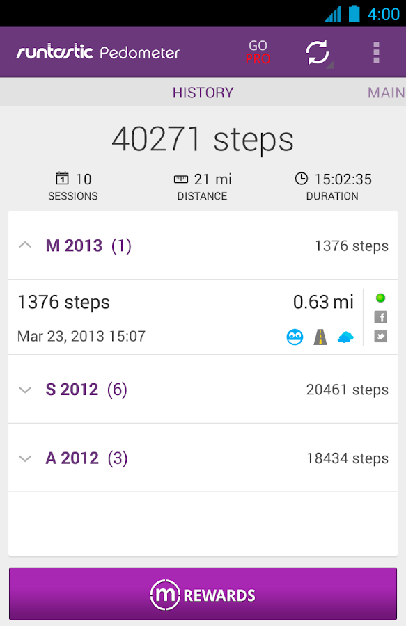    Runtastic Pedometer Step Count- screenshot  