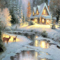 Thomas Kinkade Snow globe logo