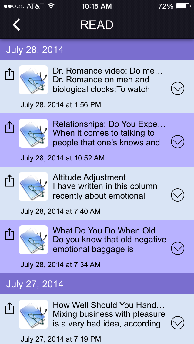 Relationship Help APP Screen 2