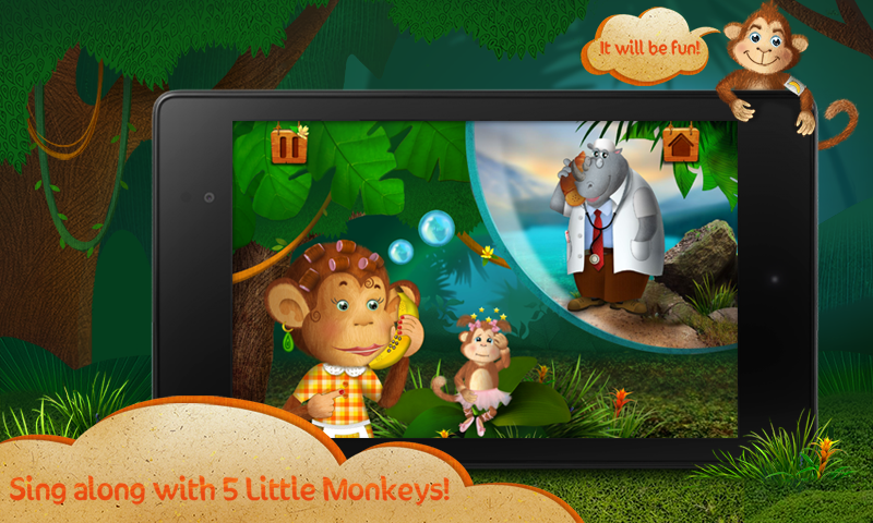 Nursery rhymes: 5 Monkeys HD Screen 3