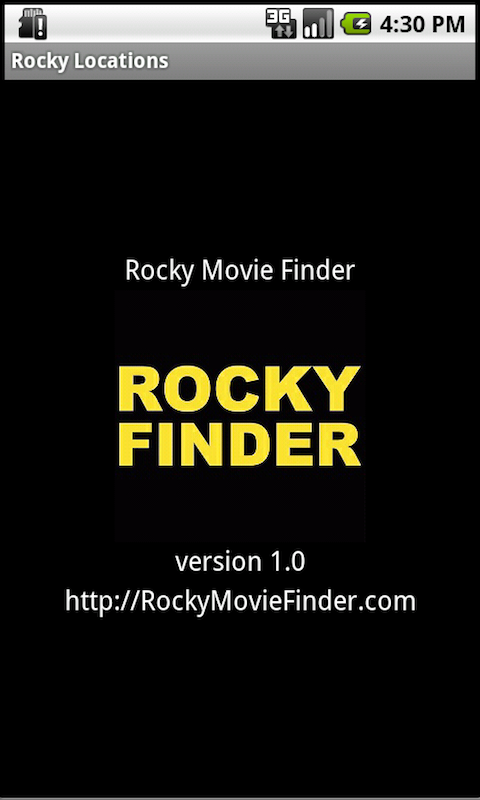 Rocky Movie Finder: Locations Screen 1