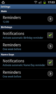 Birthdays and Name-Days Screen 3