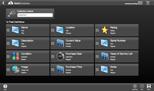 Meld Spreadsheets Database - screenshot thumbnail