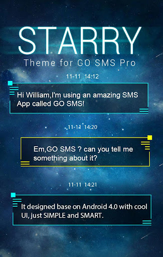 GO SMS PRO STARRY II THEME