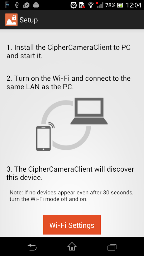Android application CipherCamera screenshort