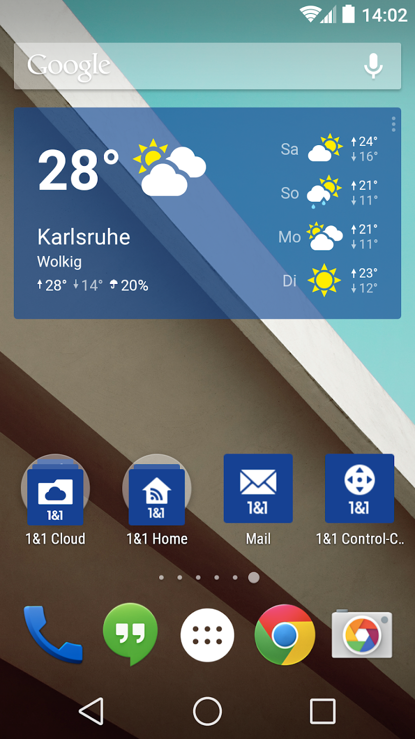 1&amp;1 Wetter Widget Screen 2
