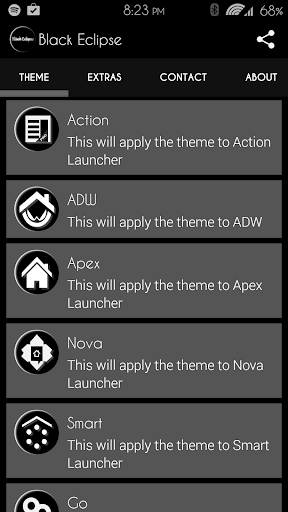 【免費個人化App】Black Eclipse Launcher Theme-APP點子