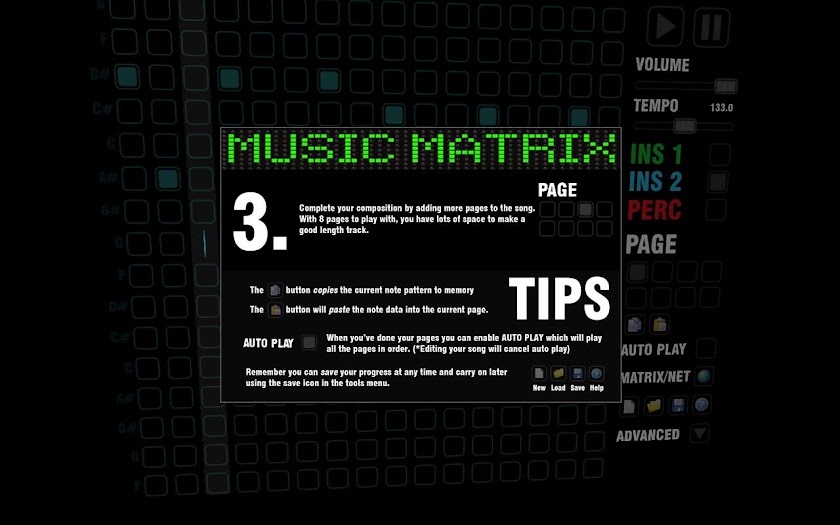 Music Matrix HD Screen 3