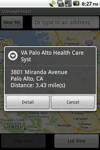 US Hospital Finder Android App Screen 3