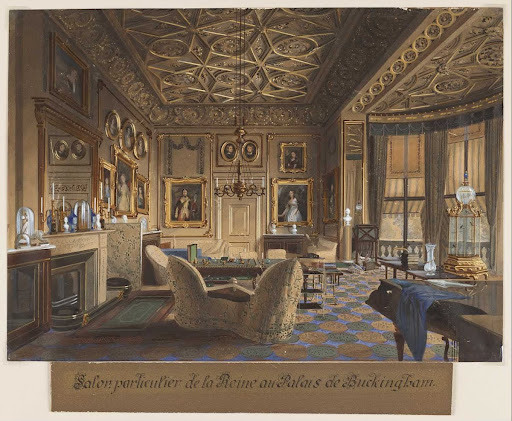Salon Particulier de la Reine au Palais de Buckingham. (The Queen's Sitting Room at Buckingham Palace)