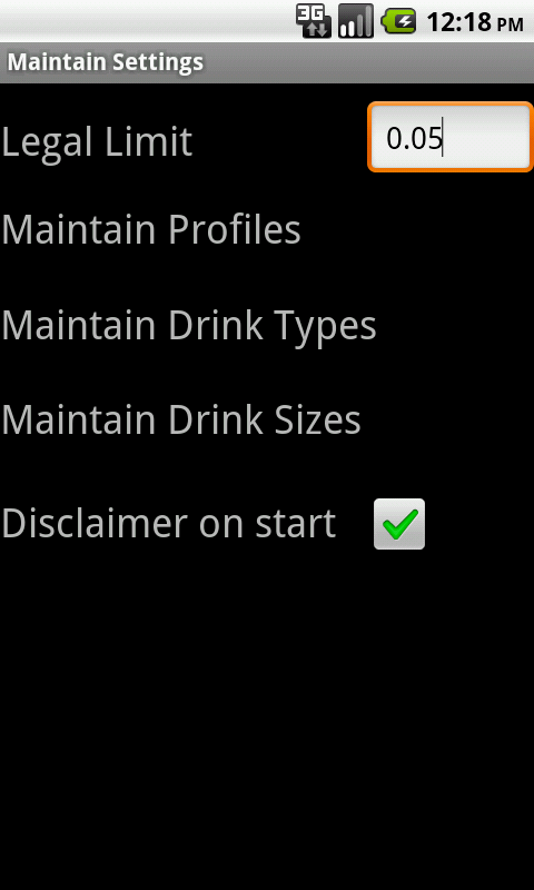 ALCulator BAC Calculator Screen 2