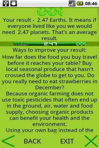 ecoFootprint - screenshot