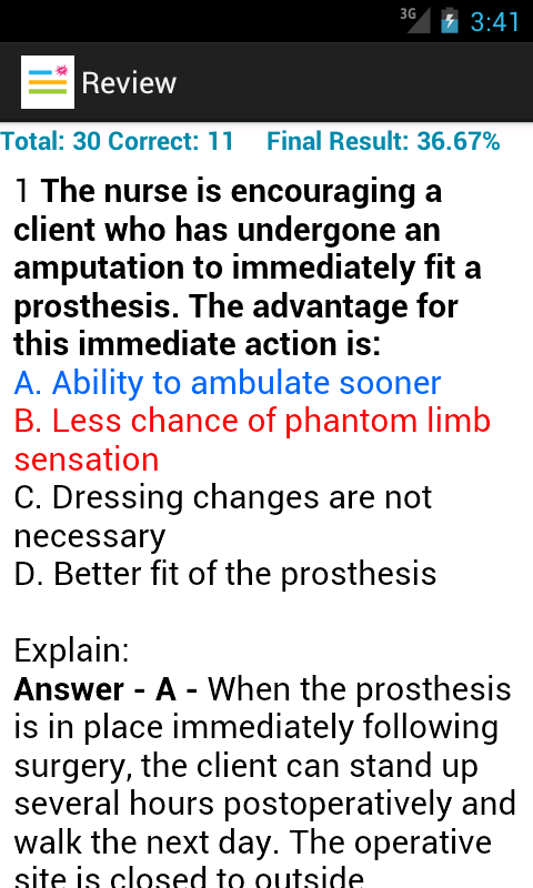 Medical Surgical Nurse Test - screenshot