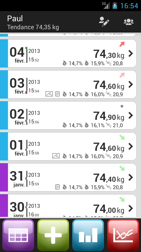 Android application Weight Meter ideal weight, BMI screenshort