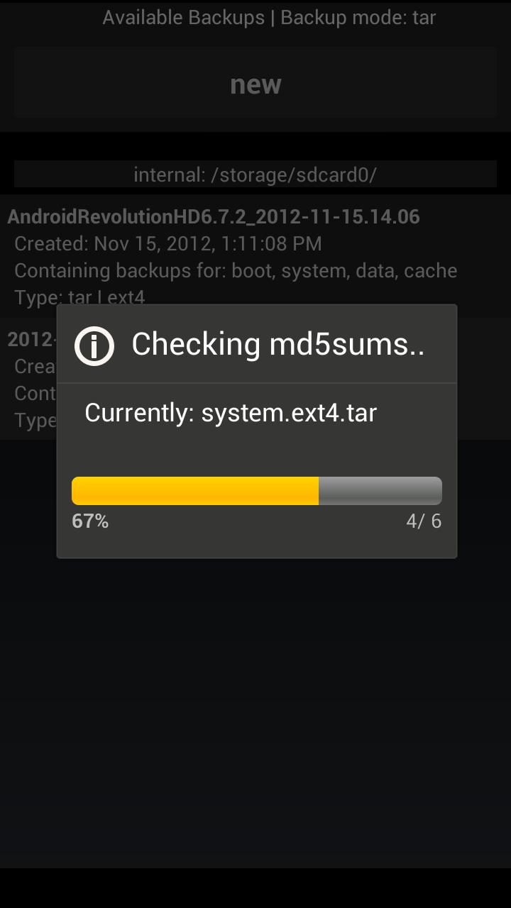 4EXT Recovery Control Screen 3