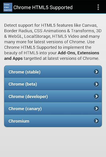 HTML5 Supported for Chrome