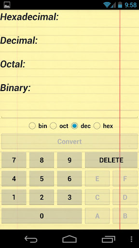 Bin Oct Dec Hex Converter