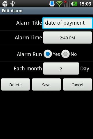 Monthly Alarm