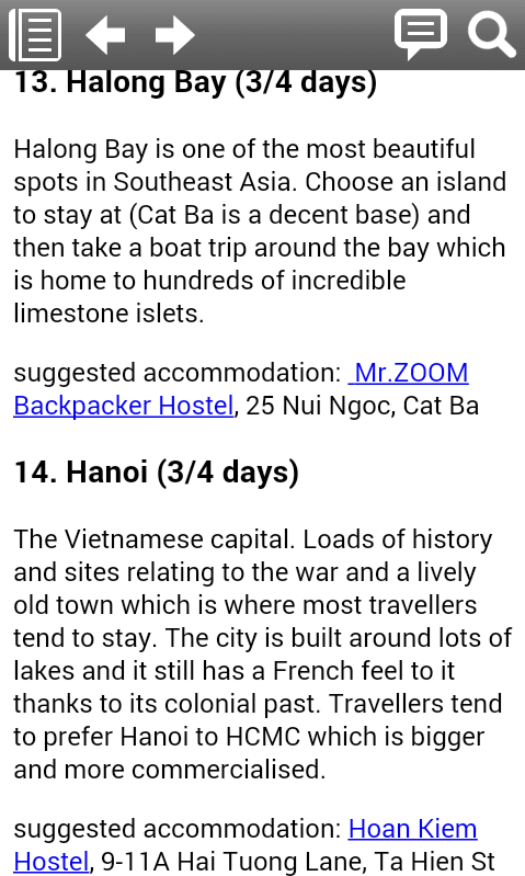 SE Asia Backpackers Guide Screen 3
