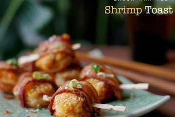 Bacon Wrapped Shrimp Toast 