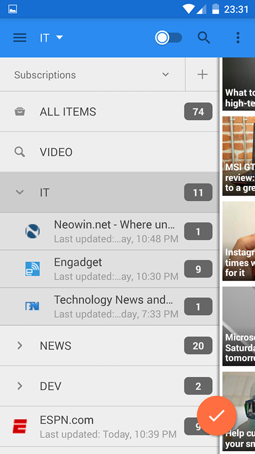 gReader Pro | Feedly | News - screenshot