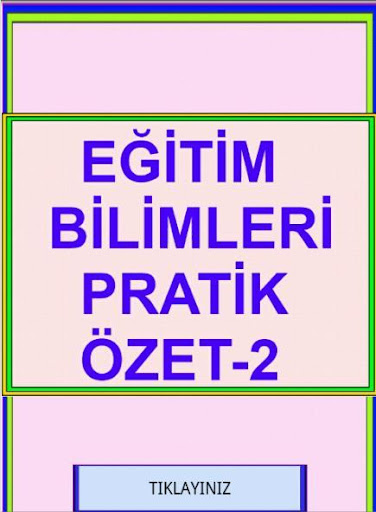 KPSS EĞİTİM BİLİMLERİ ÖZET İKİ