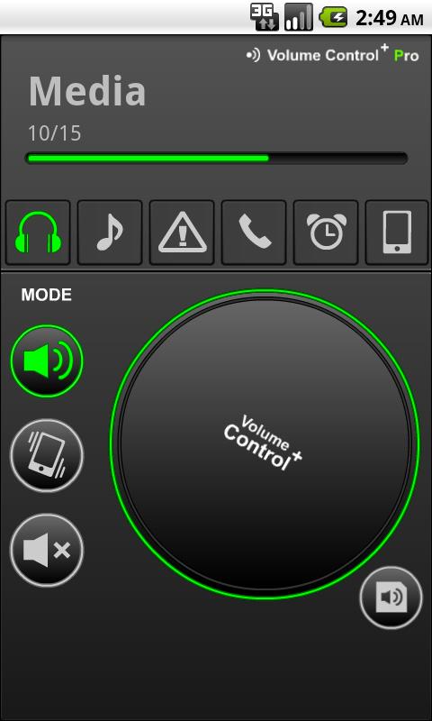 Android application Volume Control + Pro screenshort