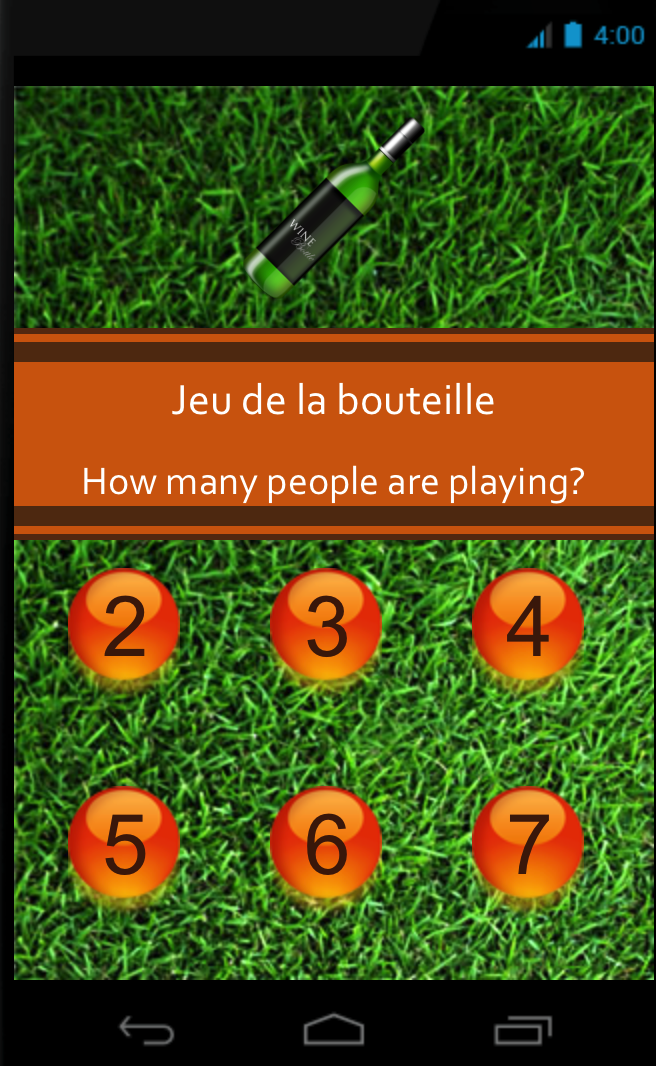 Jeu de la bouteille Screen 1