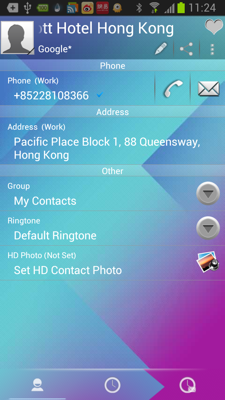 RocketDial BlueWhite Theme Screen 2