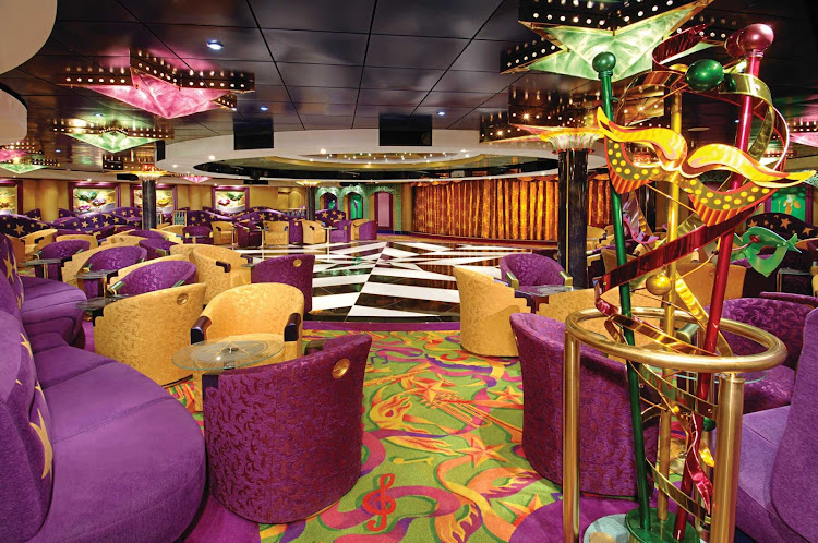 Every night is is a good night for partying at the New Orleans-inspired Mardi Gras Cabaret Lounge and Night Club, on deck 6 of Pride of America.