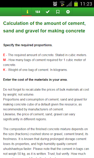 Calculation of concrete