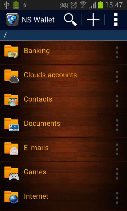 Android application Password Manager + Cloud screenshort