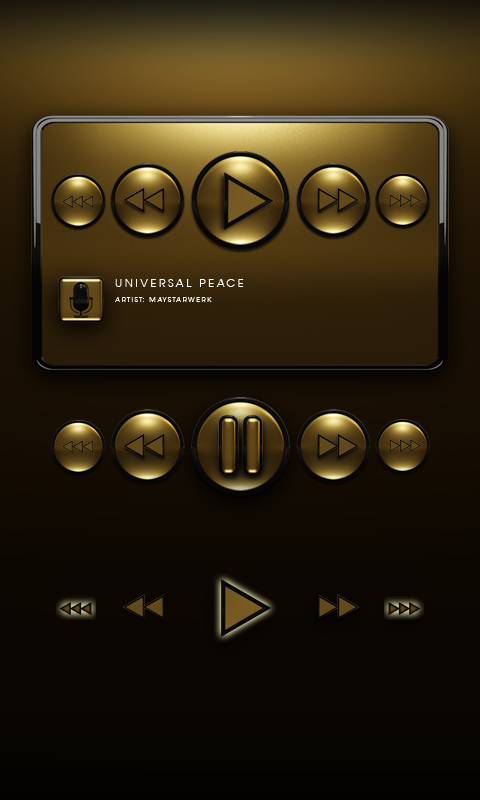 Poweramp Widget Gold Black Screen 2