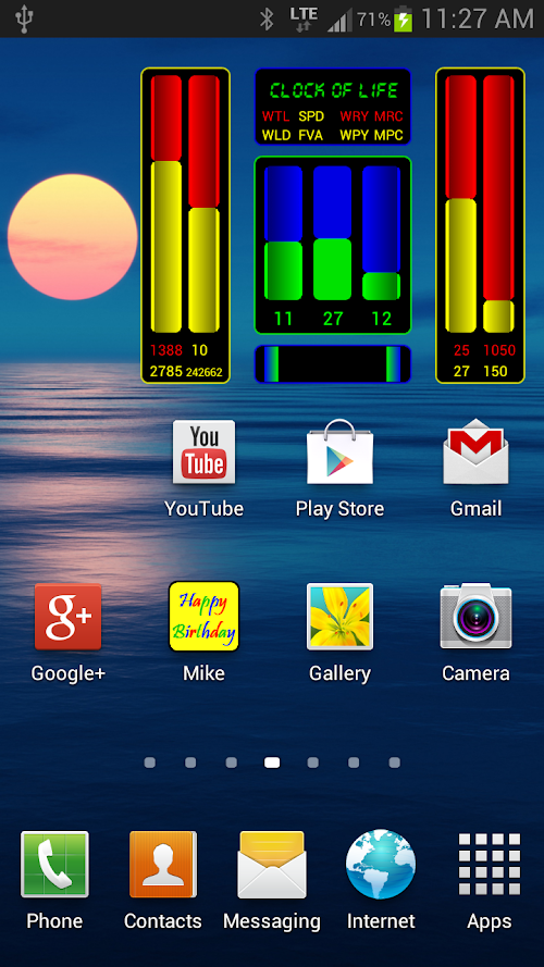 Android application Clock of Life (blue sun) LWP screenshort
