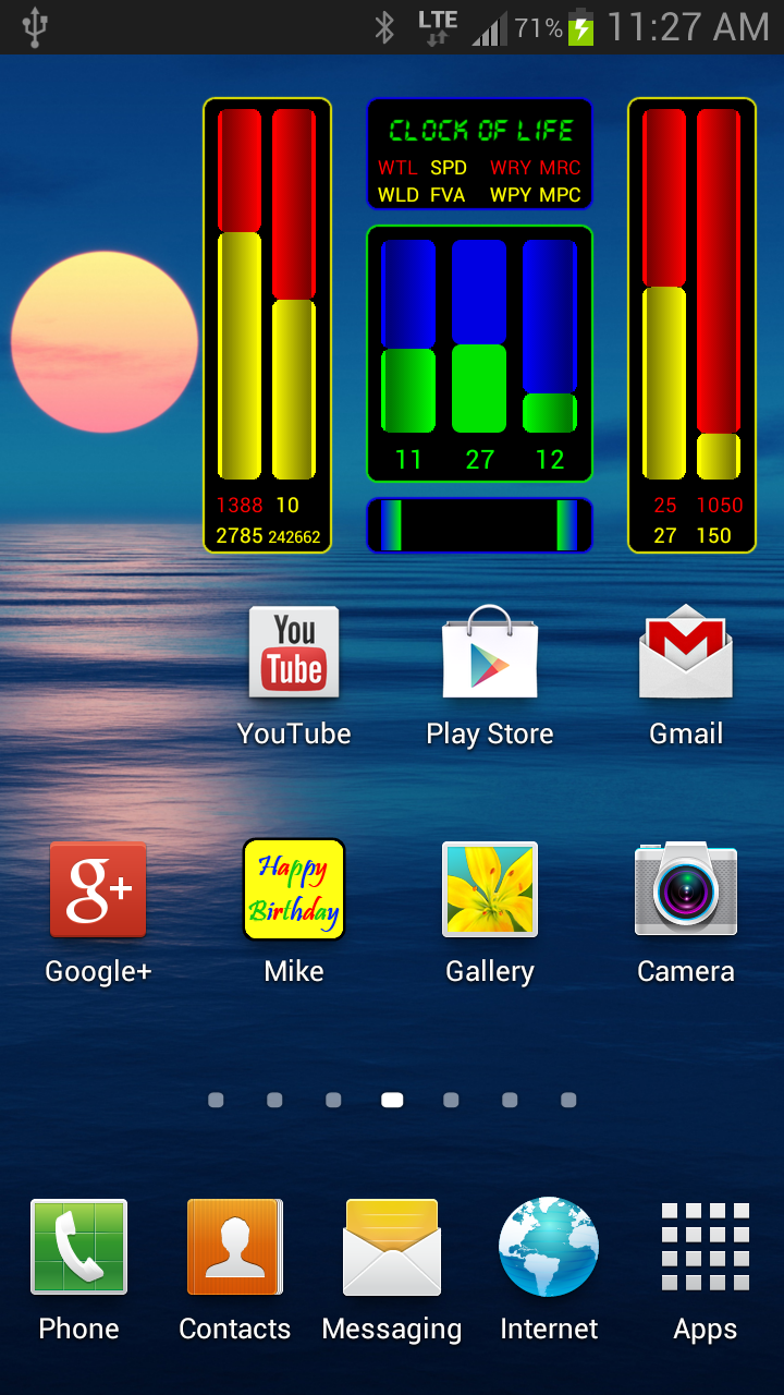 Clock of Life (blue sun) LWP Screen 1